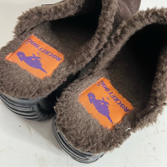 Rocket Dog Shoes Rocket Dog Fran Nubuck Brown Clogs Sherpa Lining
